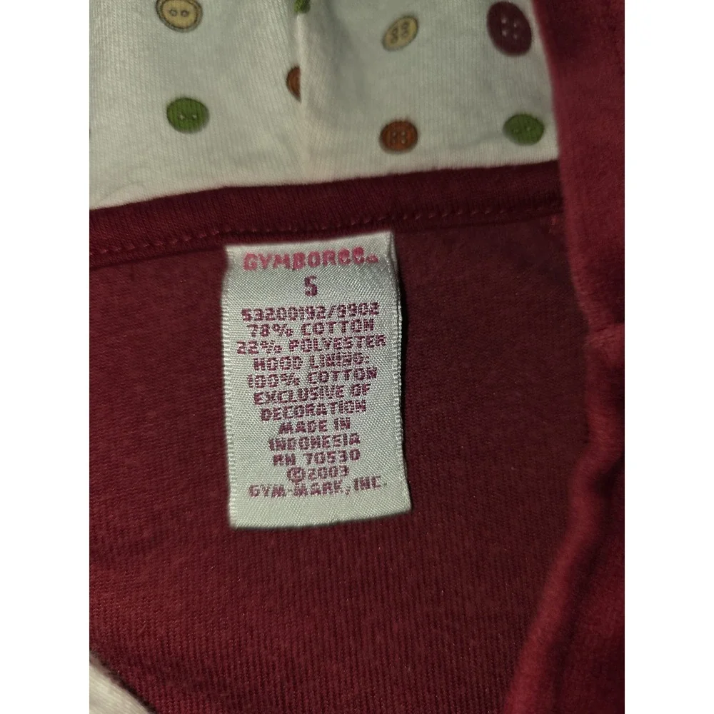 Gymboree vintage cute as a button cutie hoodie size 5